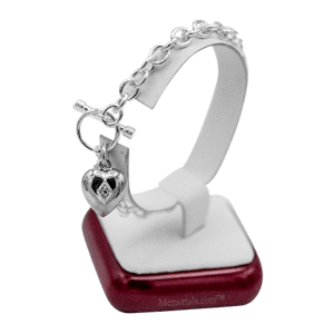 Heart Charm Cremation Bracelet